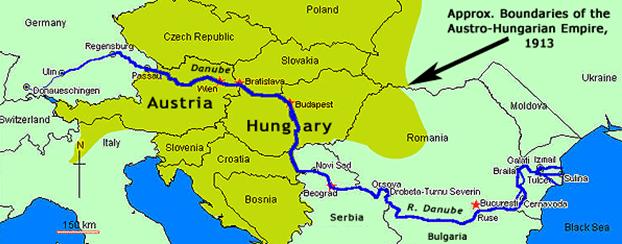 Map of the Danube