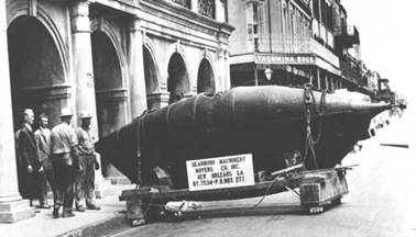 Civil War submarine in New Orleans